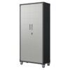 Metal Garage Storage Cabinet With Wheels Heavy Duty Tool Storage Cabinet - Brushed Nickel - Image 5