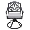 Patio Outdoor Aluminum Dining Swivel Rocker Chairs With Cushion (Set of 2) - Cast Silver - Image 5