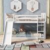 Full Over Full Bunk Bed With Ladder With Slide - White - Image 10