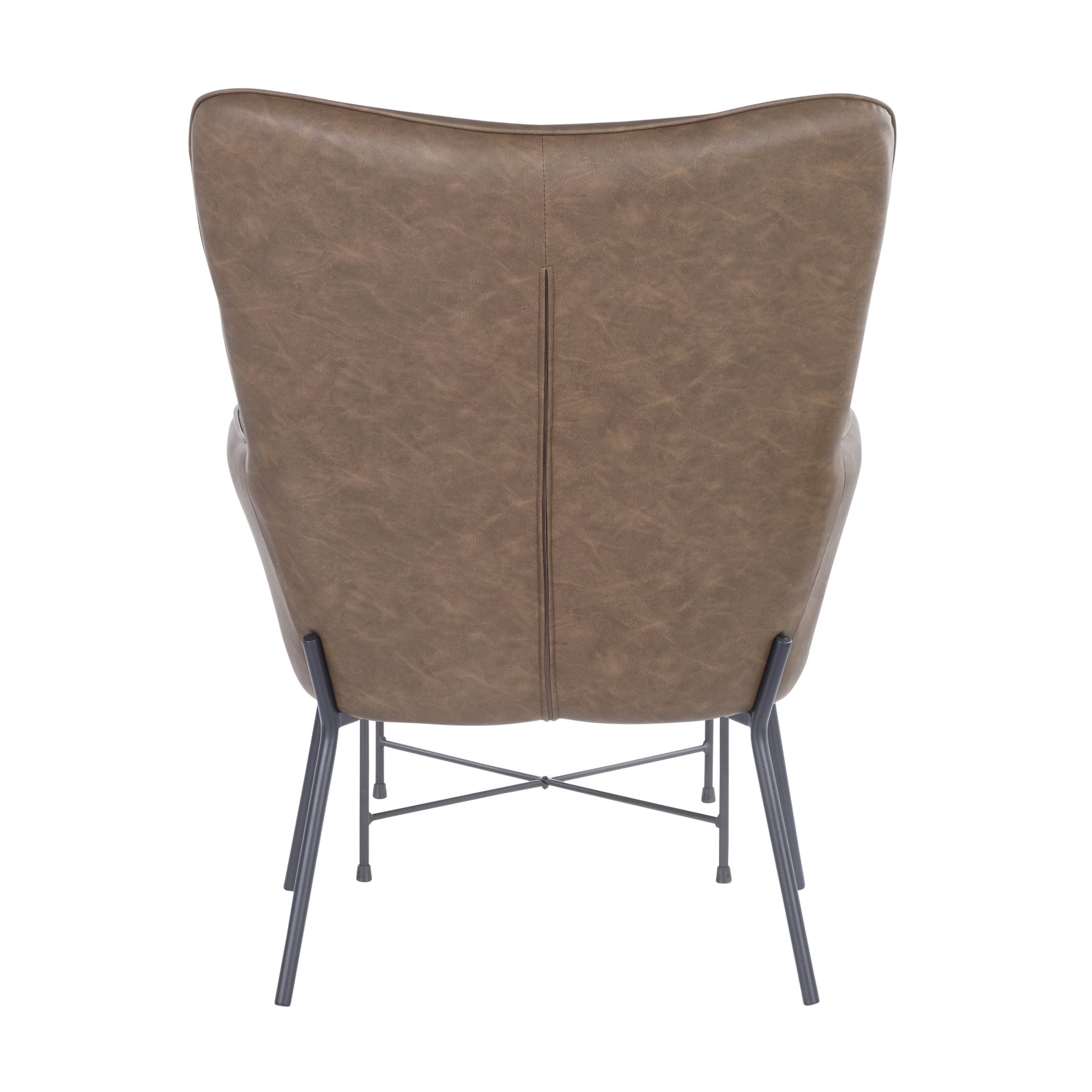 Izzy - Industrial Lounge Chair / Ottoman Set - Black / Espresso - Image 4