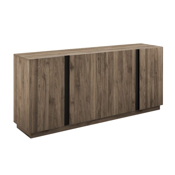 Mid-Century Modern 3 Drawer Low TV Stand For TVs Up To 80" - Slate Gray