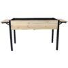 Raised Garden Bed With Metal Legs And Folding Storage Shelf For Outdoor Patio Deck Balcony - Black / Natural - Image 10
