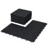Interlocking Deck Tiles Plastic Waterproof Outdoor All Weather Anti-Slip Bathroom Shower Balcony Porch Strong Weight Capacity Upto 440 Lbs, Pebble Stone Pattern Pack Of 12 - Black - Image 17