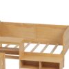 Twin Size Daybed With Storage Shelves And Lockers, Multi Functional Bed With Study Desk And Matching Stool - Natural - Image 13