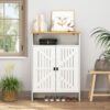 Modern Minimalist Shoe Cabinet With Sliding Door Design - White - Image 9