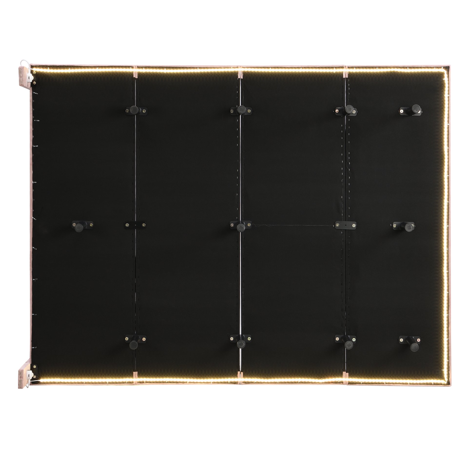 Queen Size Upholstered Bed With Sensor Light And Headboard, Floating Platform Bed - Pink - Image 11