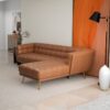 Addison - Right Sectional Leather Sofa - Cognac - Image 14
