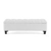 Contemporary Button Tufted Diamond Stitched Storage Ottoman - White - Image 4