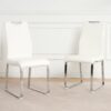 Modern Dining Chair (Set of 2) With Cloth Upholstery And Electroplated Metal Legs - White - Image 5