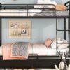 Full Long Over Queen Bunk Bed With 2 Drawers - Black - Image 17
