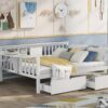 Full Size Daybed With 2 Drawers, Slat Support - White - Image 10