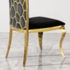Dining Chair (Set of 2) With Unique Backrest Stainless Steel Legs - Gold - Image 10
