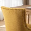 Ultra Side Dining Chair, Thickened Fabric Chairs With Neutrally Toned Solid Wood Legs, Bronze Nail Head (Set of 2) - Golden Yellow - Image 10