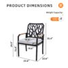 Outdoor Patio Stationary Dining Chairs With Outdoor Grade Sunbrella Cushions, Branch Like Backrest (Set of 2) - Bourbon Brown - Image 3