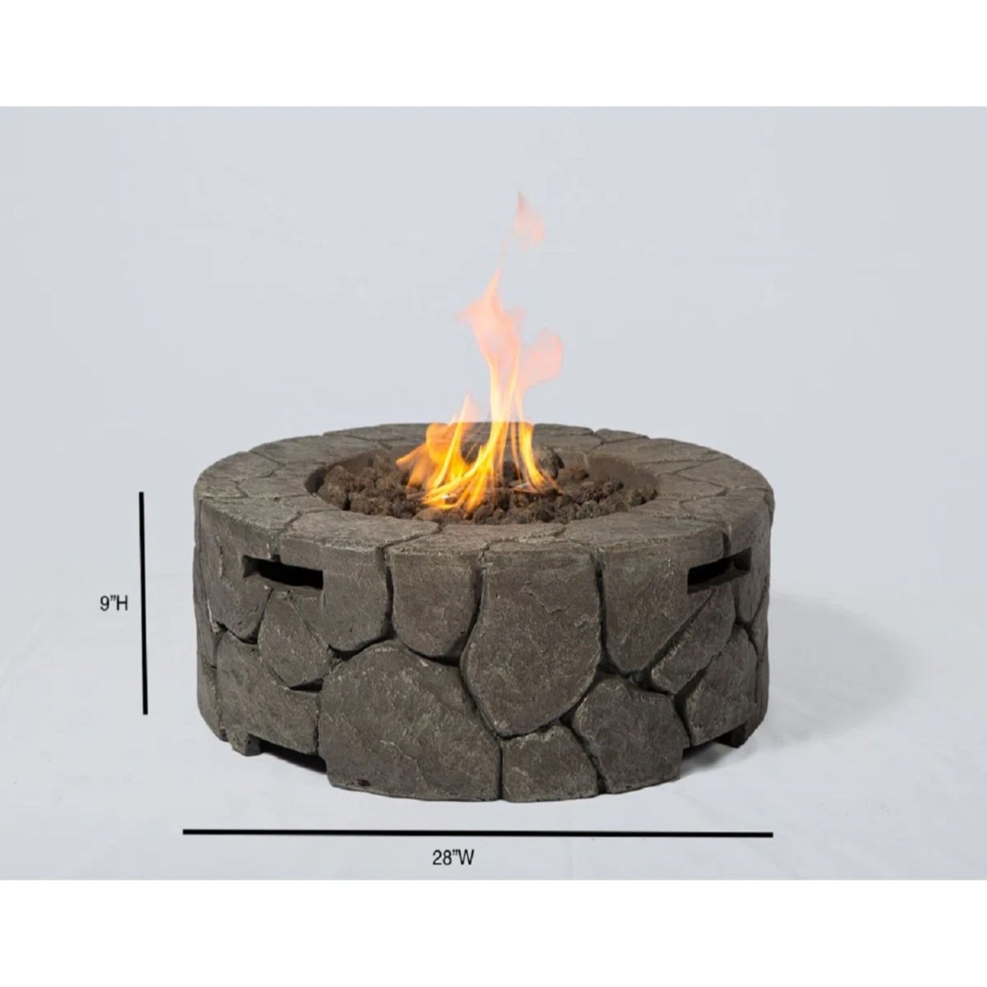 Fiber Reinforced Outdoor Fire Pit - Stone Gray - Image 3