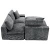Cloud Sectional Sofa Upholstered Sofa Couch With Double-Layer Cushion And Side Pockets, Free Combined Sectional Sofa Full Compressed Sofa For Living Room - Gray - Image 25