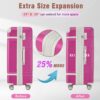 Hardshell Luggage Sets 3 Pieces 20" / 28" Luggages And Cosmetic Case Spinner Suitcase With Tsa Lock Lightweight - Pink - Image 7