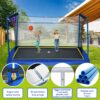 New Yc 8Ft By 12Ft Rectangular Trampoline With Basketball Board, Ball Inflater And Ladd Astm Standard Tested And Cpc Certified - Blue - Image 6