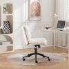Bizerte - Adjustable Swivel Criss-Cross Chair, Wide Seat / Office Chair / Vanity Chair - White - Image 3