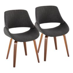 Fabrico - Mid-Century Modern Dining / Chair (Set of 2) - Walnut / Charcoal