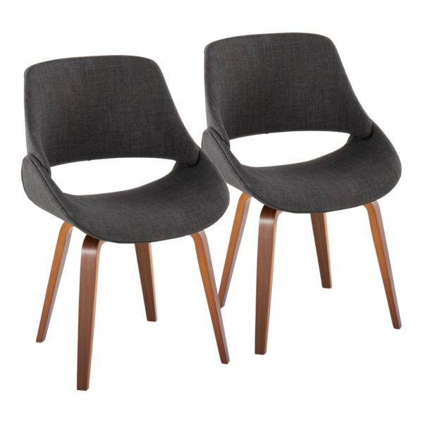 Fabrico - Mid-Century Modern Dining / Chair (Set of 2) - Walnut / Charcoal