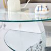 Contemporary Artistic Double Layer Coffee Table And Marble Collision Tempered Glass Top - Transparent / White / Black - Image 12