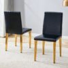 Modern Dining Chairs (Set of 2) With And en Metal Legs - Black / Gold - Image 9