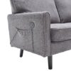 Mid Century Modern Loveseat Sofa, 2 Seater With USB & Removable Pillow Cover - Gray - Image 19