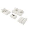 Modern Oversized Modular Sectional Sofa, Sparkling Chenille Fabric Soft Cushion Sofa With 6 Pillows, 6 Pieces Diy Combination Tufted Sofa, No Assembly Required - Beige - Image 20