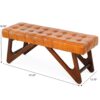 Mia - Bench With Buttons - Brown / Rustic - Image 13