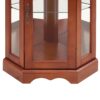 Corner Curio Cabinet With Lights, Adjustable Tempered Glass Shelves, Mirrored Back, Display Cabinet (E26 Light Bulb Not Included) - Walnut - Image 15