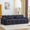Large Size 2 Seater Sofa, Pure Foam Comfy Sofa Couch, Modern Lounge Sofa For Living Room, Apartment - Dark Gray - Image 3