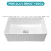 Single Bowl Kitchen Sink 33" Reversible Design With Durable And Deep Basin - White - Image 12