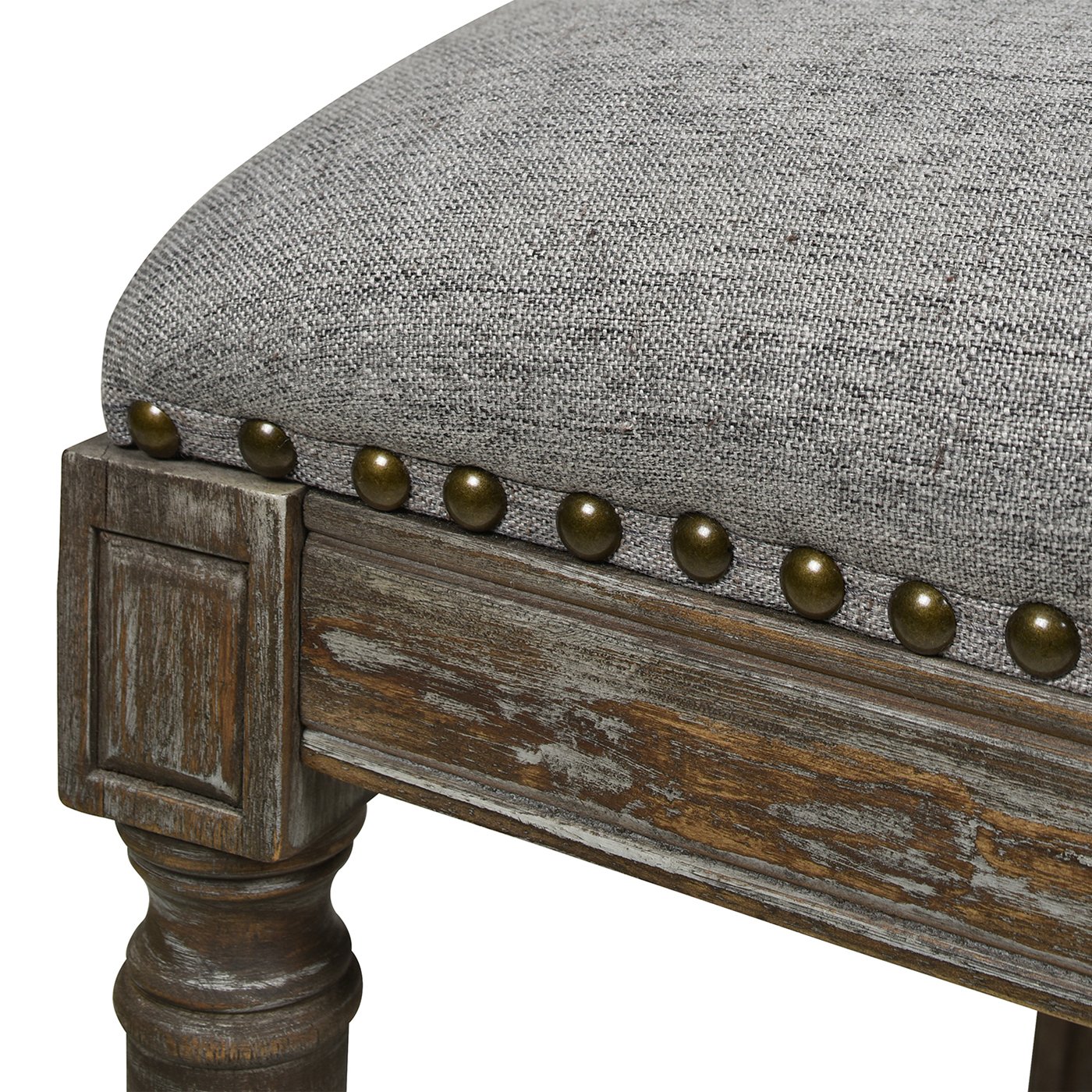 Triomphe - Rattan Wicker High Back Armless Counter Bar Stool - Heathered Gray - Image 2