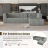 Modular Combination Sofa Set, Modern Minimalist Sofa, Living Room Upholstered Sofa Bed, Bedroom, 2 Pieces Computer Free Combination, L - Shaped - Light Gray - Image 10
