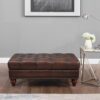 Alton Bay - Leather Ottoman - Brown - Image 2