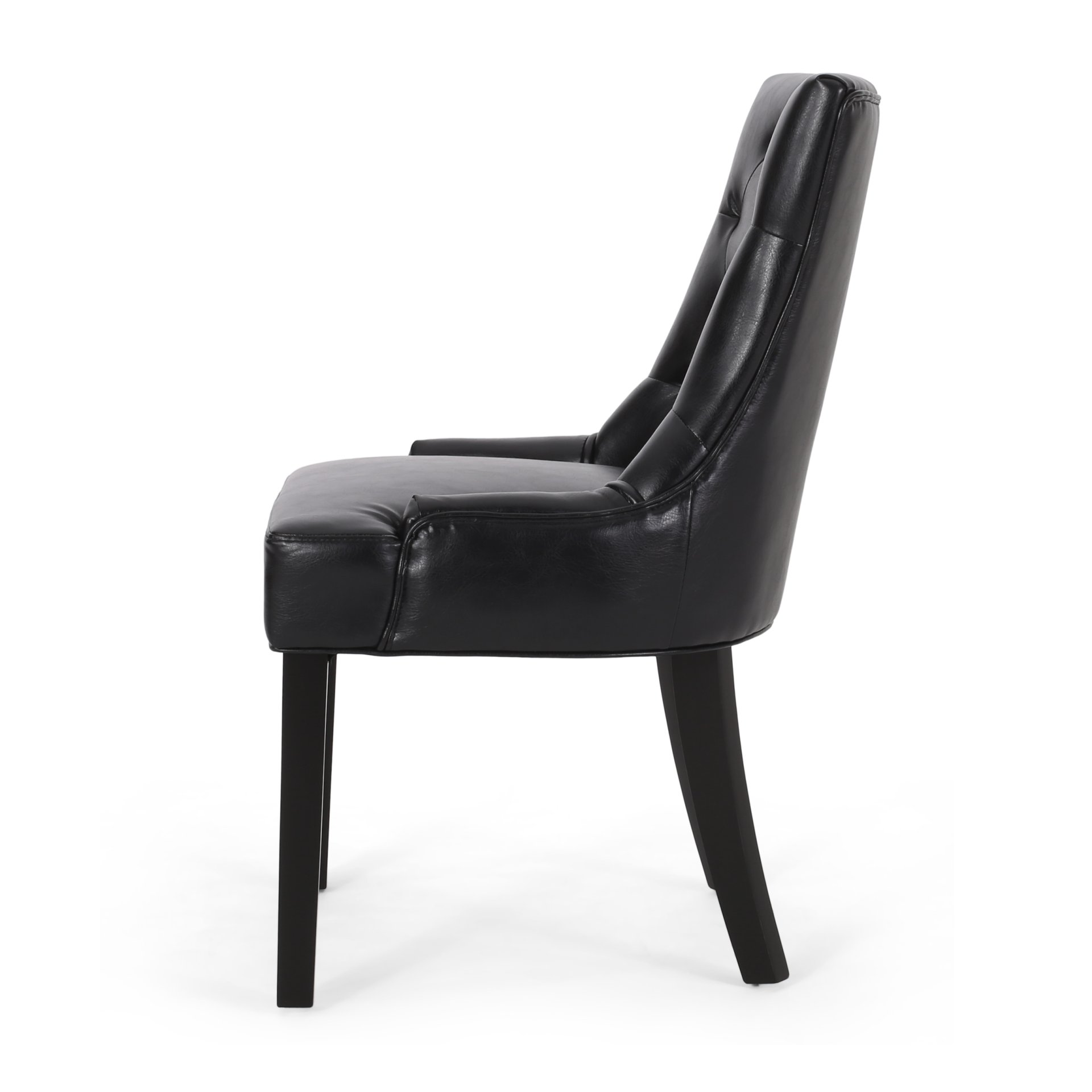 Cheney - Dining Chair (Set of 2) - Contemporary Style With Tufted Diamond Stitching - Black - Image 9