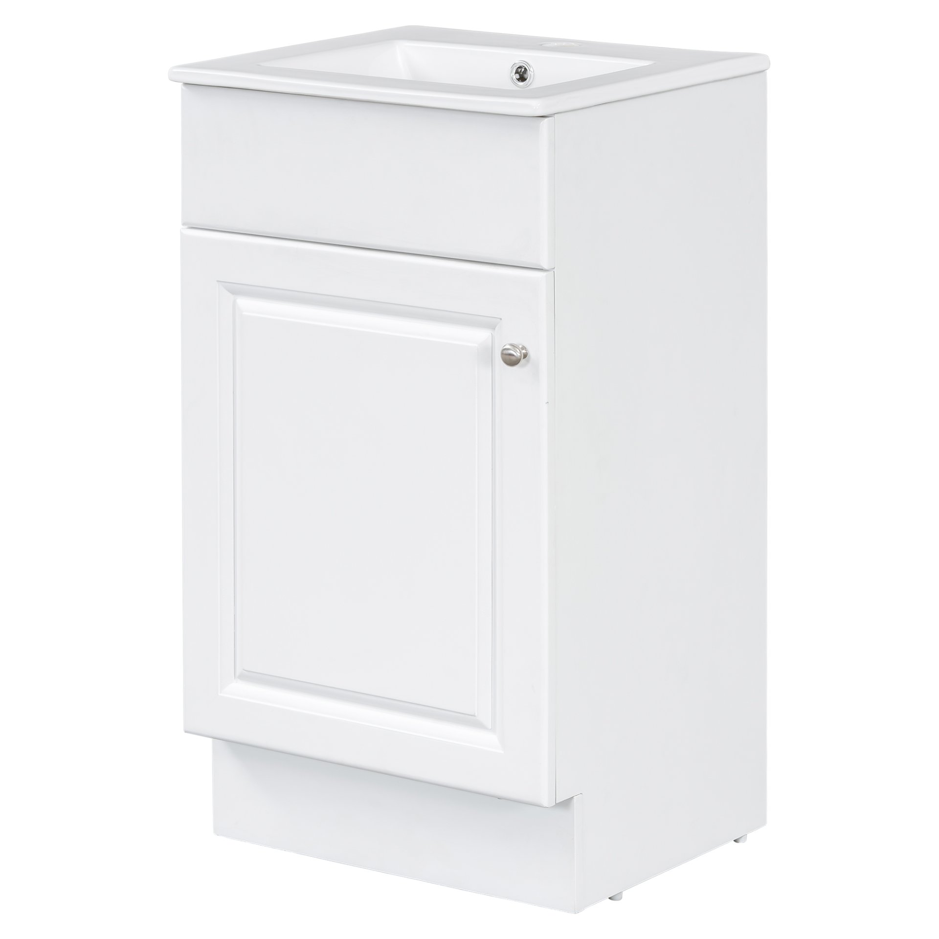 18" Bathroom Vanity With Sink, & Ceramic, Adjustable Shelf - White - Image 15