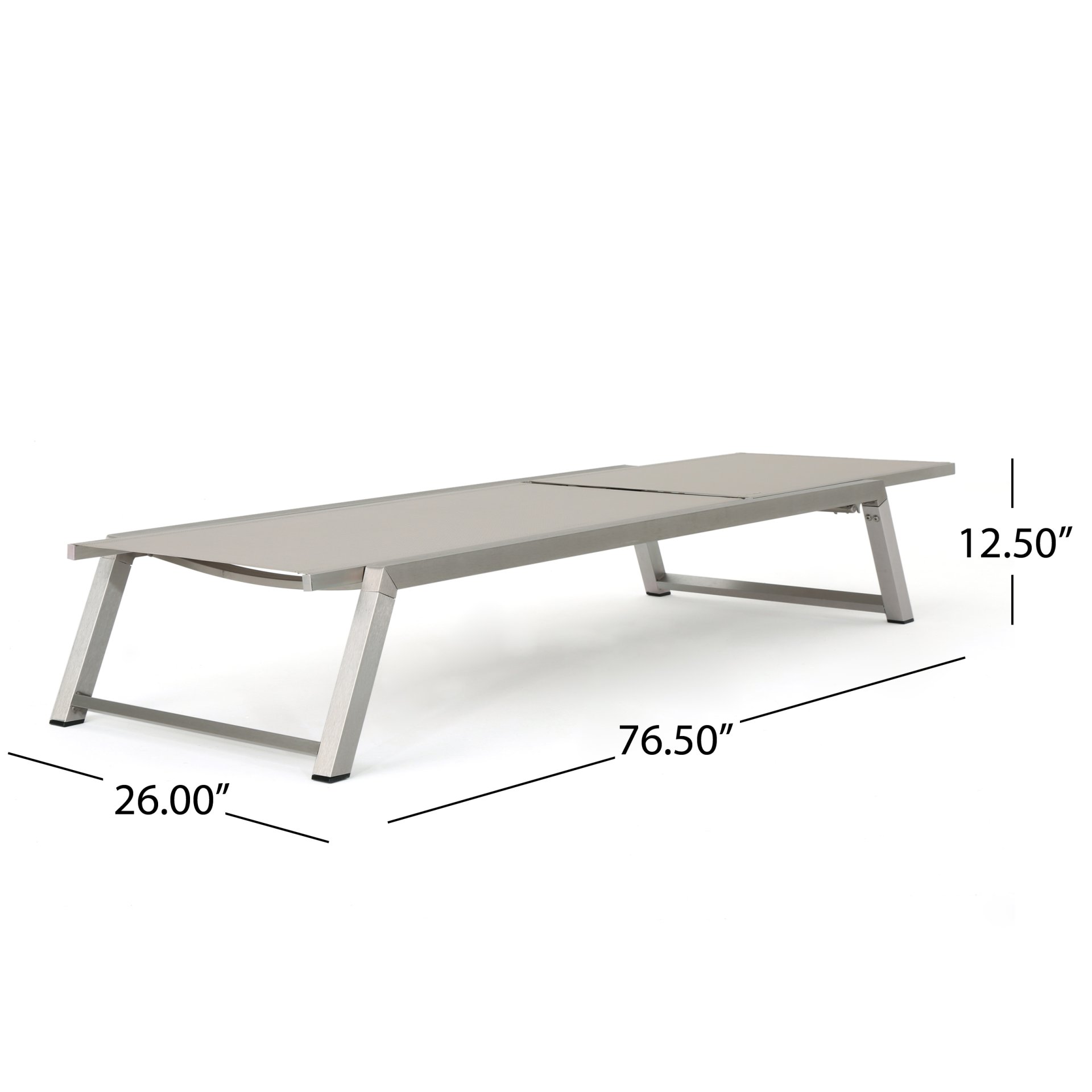 Myers - Modern Chaise Lounge Set With Adjustable Mesh Back - Gray - Image 3