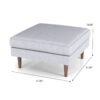 Amber - Square Upholstered Ottoman Linen - Light Gray - Image 7