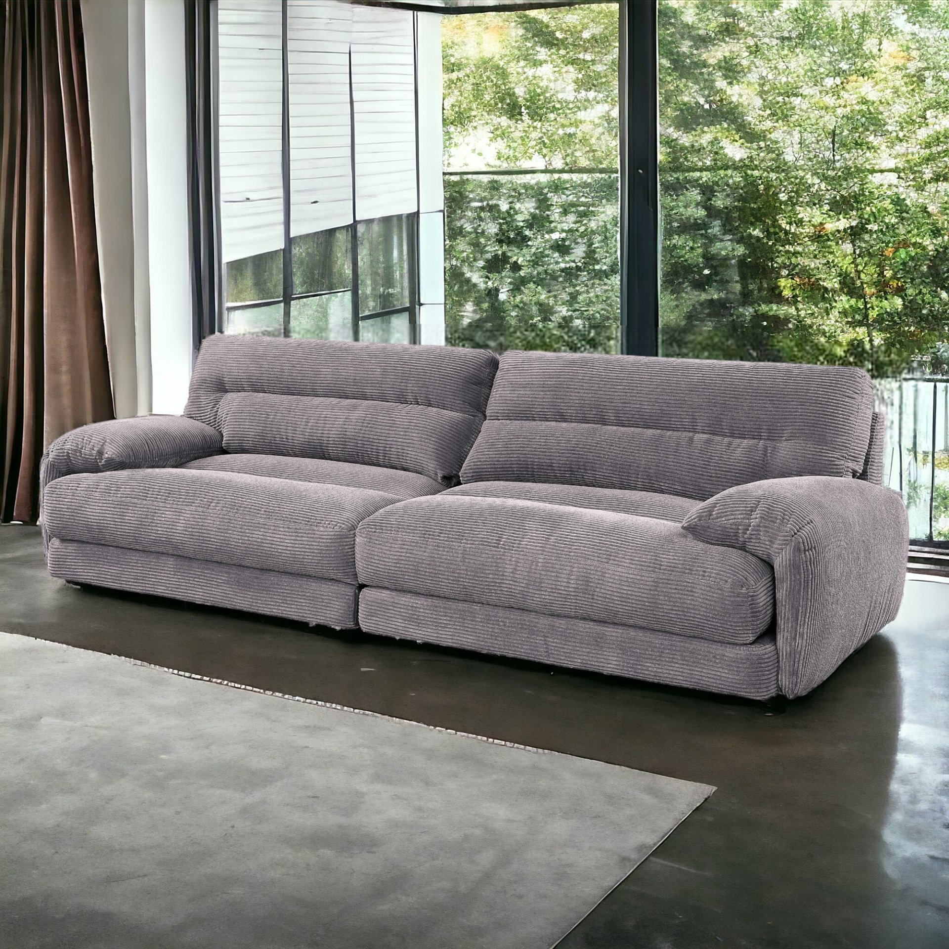 Cadenza - Corduroy Loveseat - Gray - Image 8