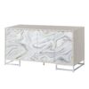 Panos - Console Cabinet - White Marcle / Chrome - Image 2