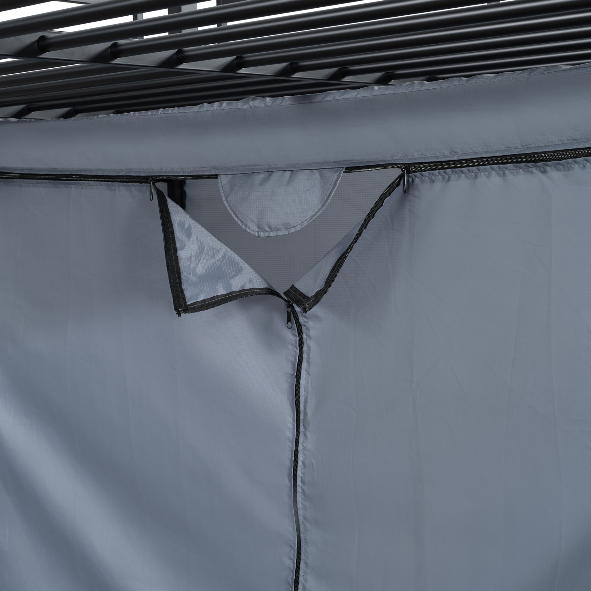 Full Size Loft Bed With Desk, Shelves, Power Outlet, LED Light And Wardrobe - Black - Image 15