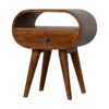 Circular Open Bedside Table - Chestnut - Image 2