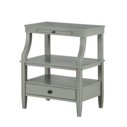 Newland - Storage Nightstand With Hardware - Antique Gray