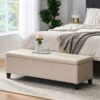 Glouster - Contemporary Storage Ottoman - Light Beige - Image 6