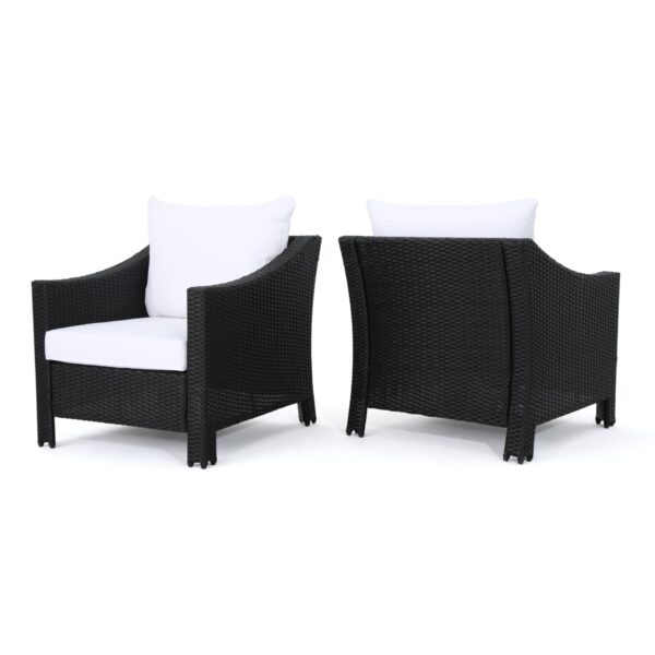 Antibes - Wicker Armchair With Water Resistant Cushions - Black
