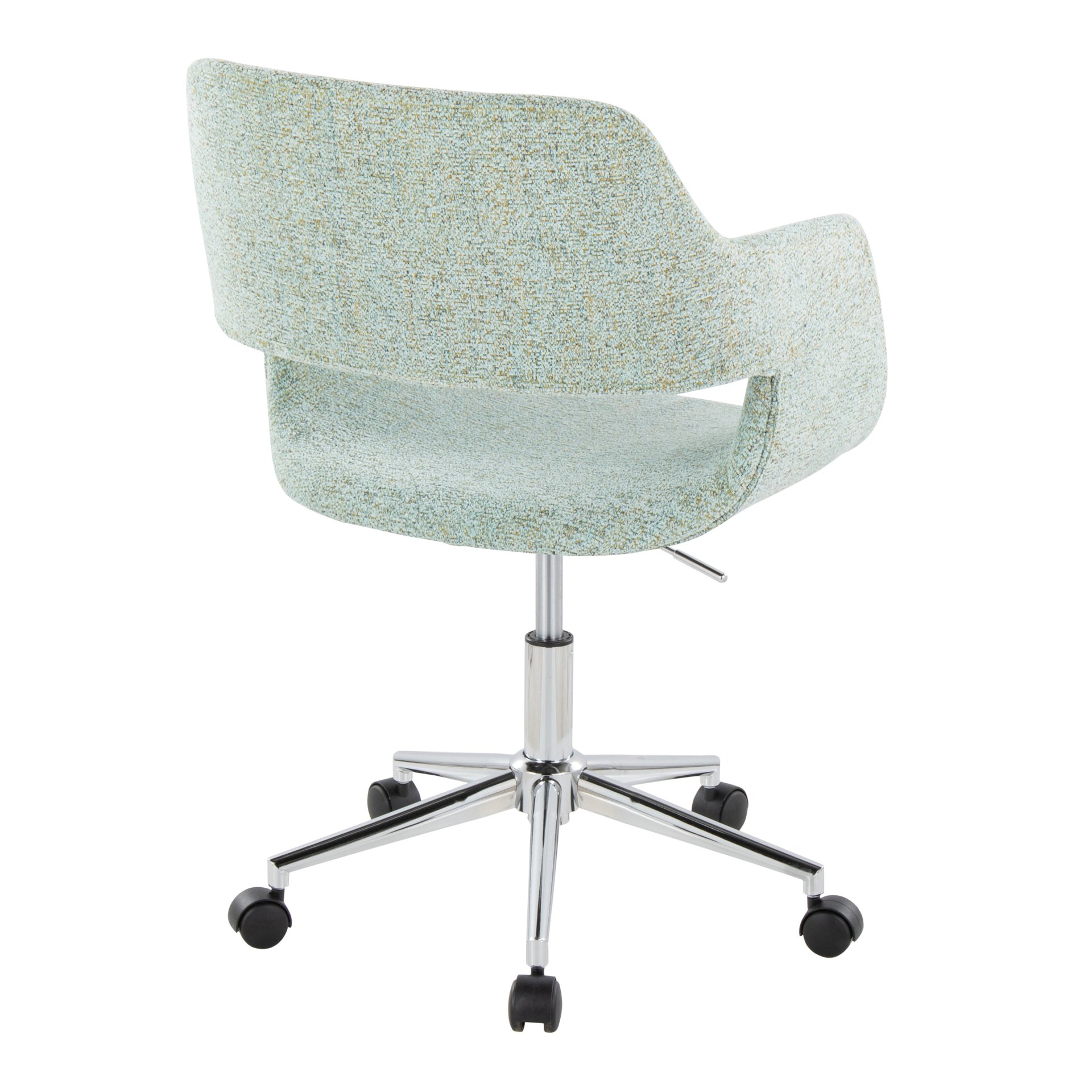 Margarite - Contemporary Task Chair - Chrome / Light Green - Image 3