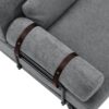 Modern Loveseat Sofa 59" Sofa Couch 2 Seater With USB Ports, Unique Cylindrical Armrests - Gray - Image 21
