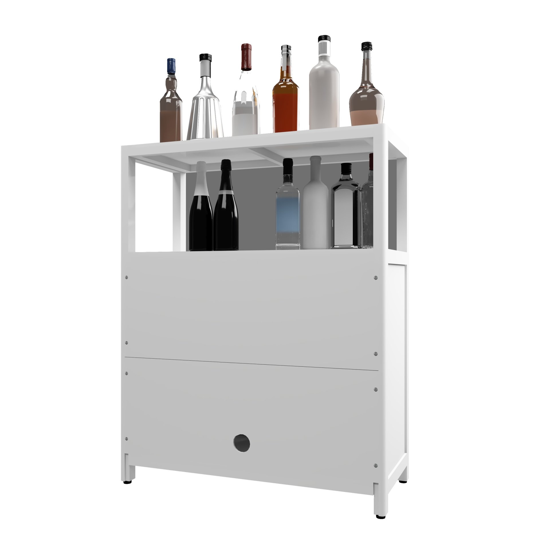 Bamboo Large Capacity Storage Cabinet With Shelves For Bathroom And Living Room - White - Image 9